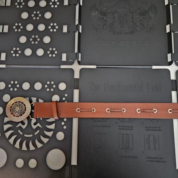 Argentinian Leather Boho Bohemian Metal Buckle Brown Belt | 36" - 40" Waist - Picture 9 of 13